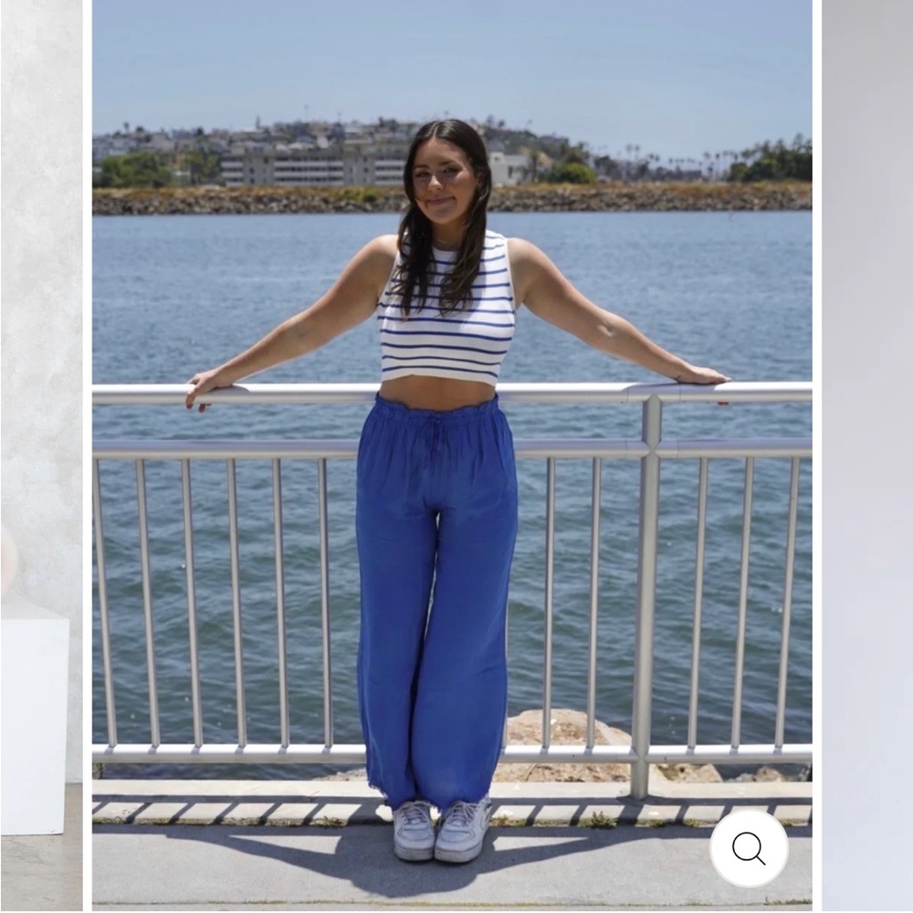 LIKE NEW Silky Cobalt Blue Wide Leg Pants